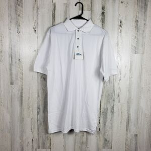New mens tri mountain white polo shirt size medium